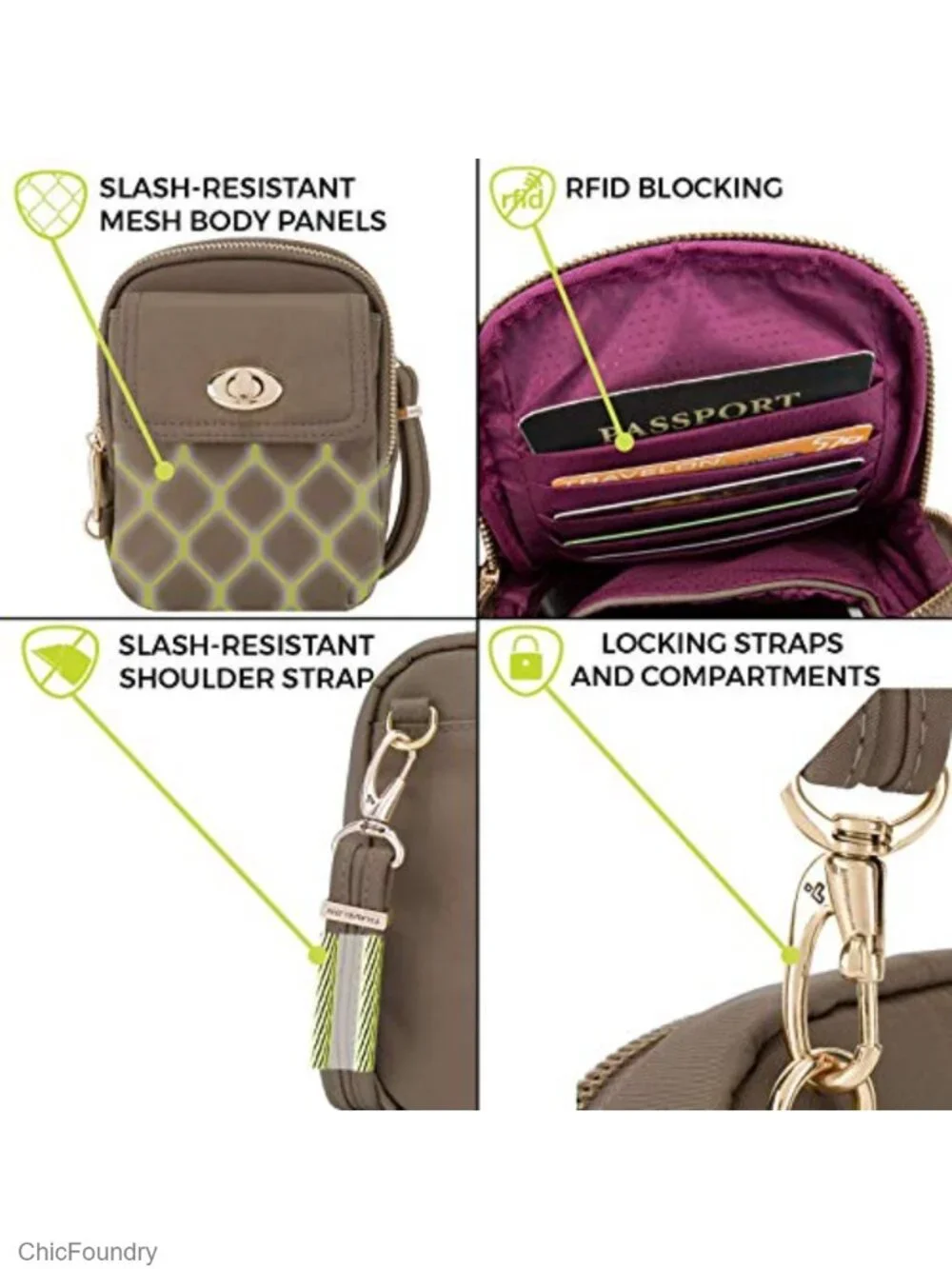 Anti-Theft Crossbody Phone Pouch with RFID Protection